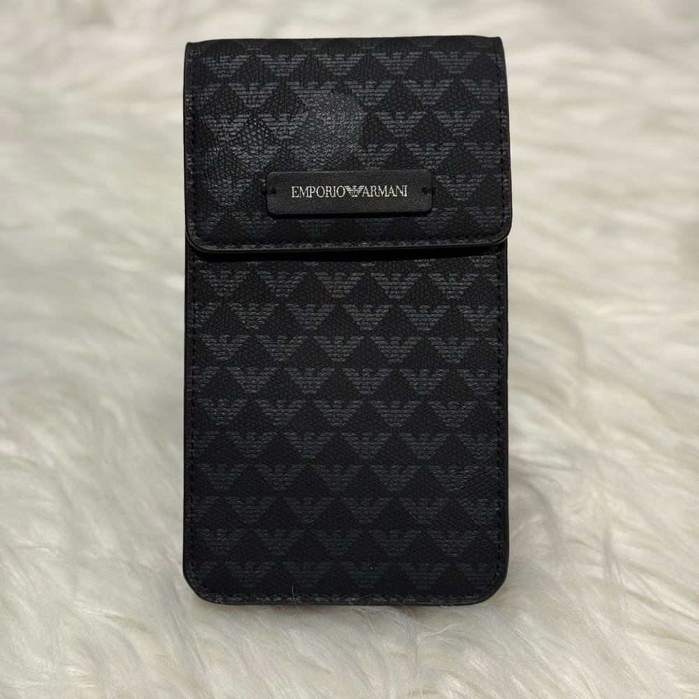 EMPORIO ARMANI Black Signature Messenger Bag
